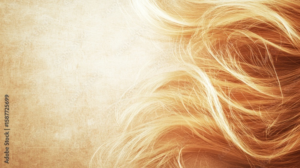 Naklejka premium Golden blonde wavy hair close up