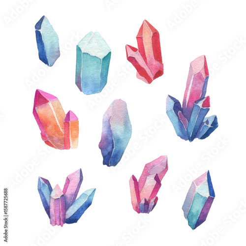 set of colorful gemstones