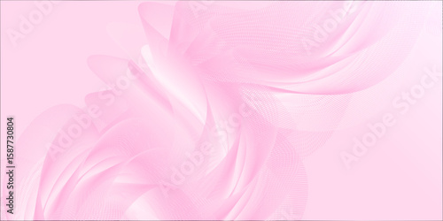 Abstract design with flowing wave-like patterns in various shades of pink, The gradients create a soft three-dimensional effect, a light pink background the overall aesthetic is calming and modern.