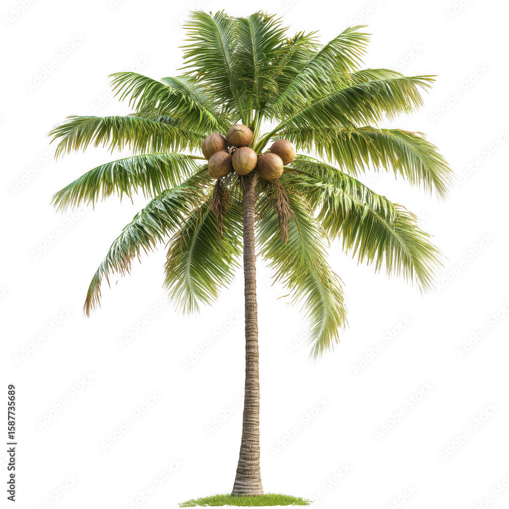 Fototapeta premium Coconut tree isolated white background