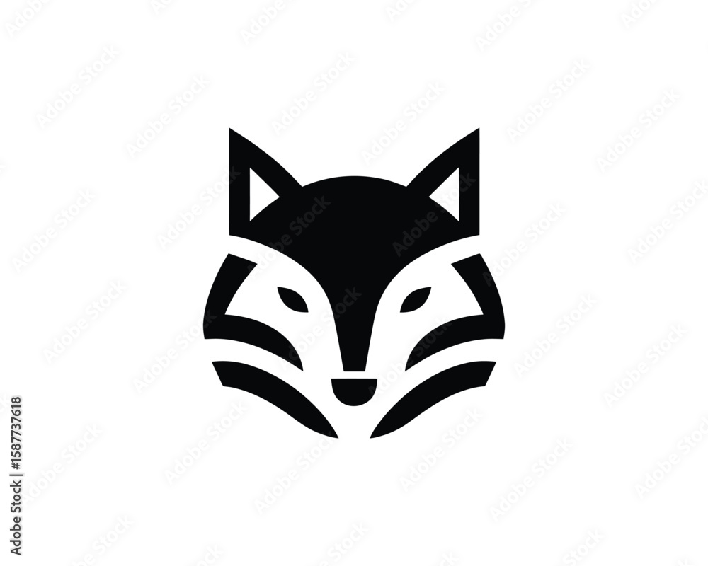 Fototapeta premium Geometric fox head vector icon design