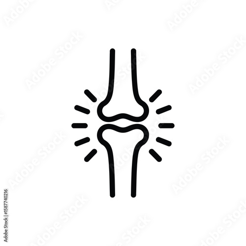 Joint Pain Icon Arthritis Rheumatism Bone Inflammation Medical Symbol in Outline Style