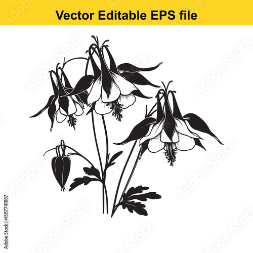 Plant roots and earthworms in fertile soil illustration