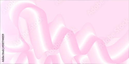 Abstract design with flowing wave-like patterns in various shades of pink, The gradients create a soft three-dimensional effect, a light pink background the overall aesthetic is calming and modern.