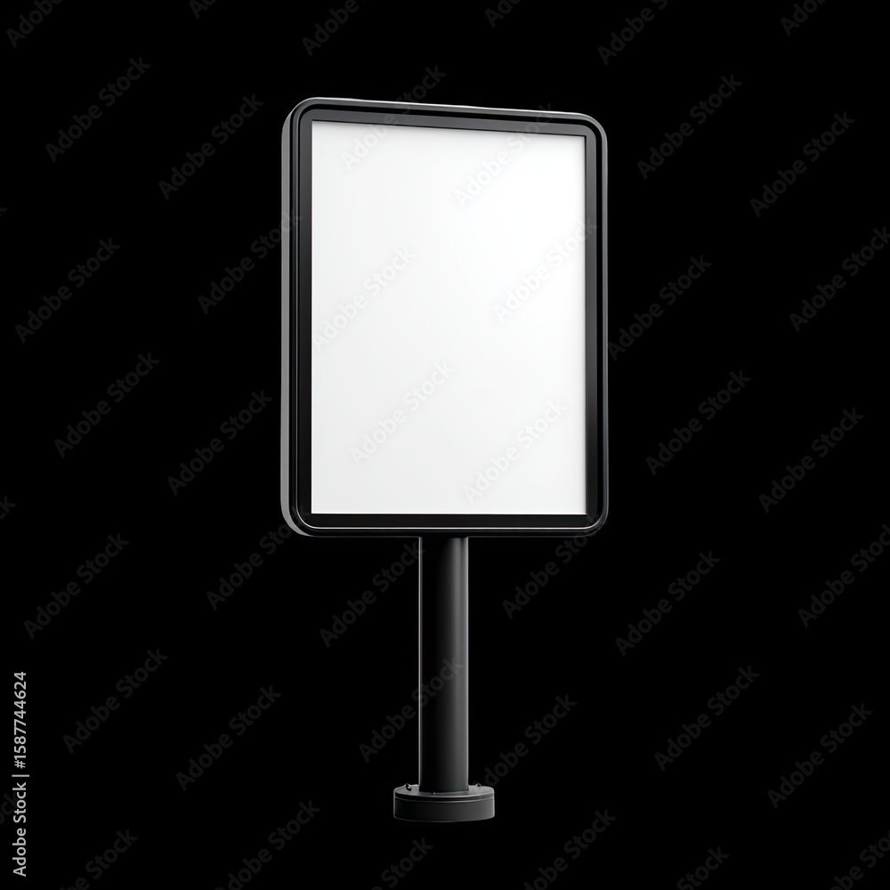 Obraz premium Empty Display Board on Black Background Ideal for Captivating Advertisements and Creative Marketing Presentations