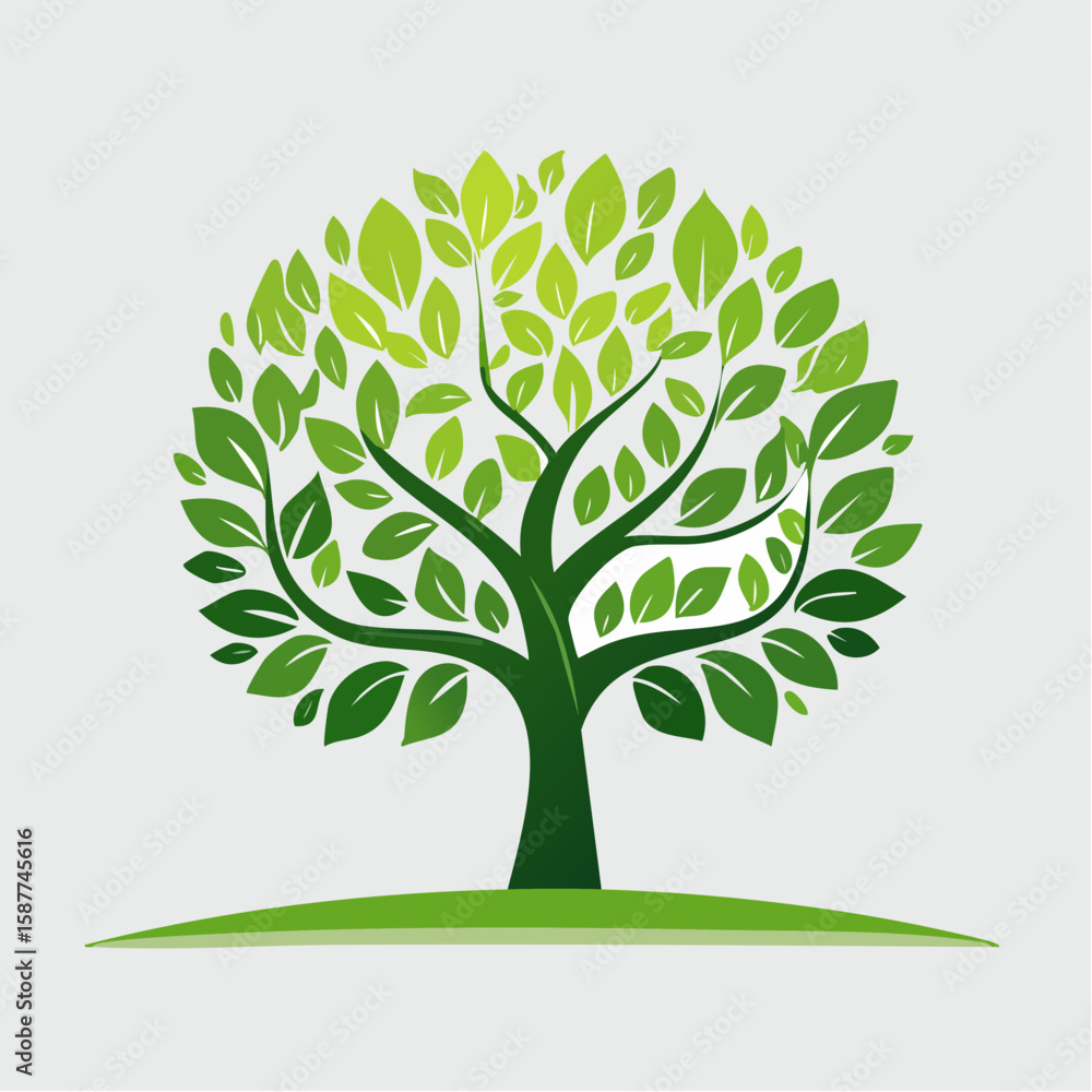 Fototapeta premium A green tree symbolizing environmental conservation and sustainability