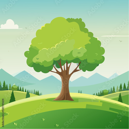A green tree symbolizing environmental conservation and sustainability