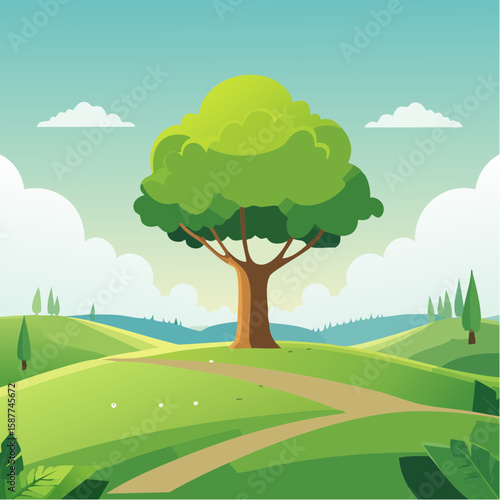 A green tree symbolizing environmental conservation and sustainability