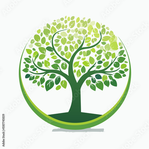 A green tree symbolizing environmental conservation and sustainability