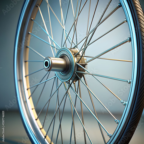 bicycle wheel closeup 3d rendering