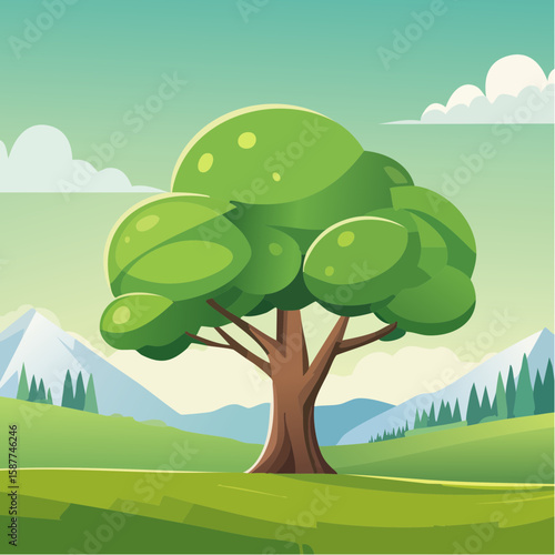 A green tree symbolizing environmental conservation and sustainability