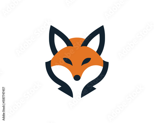 Sleek Minimalist fox head vector logo design