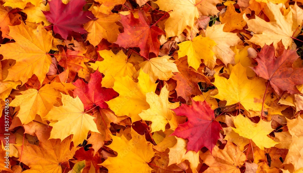 Fototapeta premium Vibrant autumn leaves blanket the ground