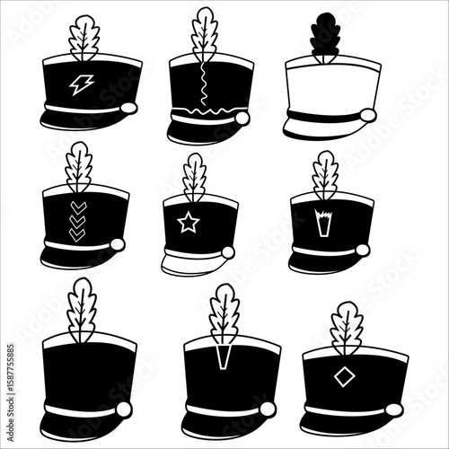 marching band hat silhouette icon design