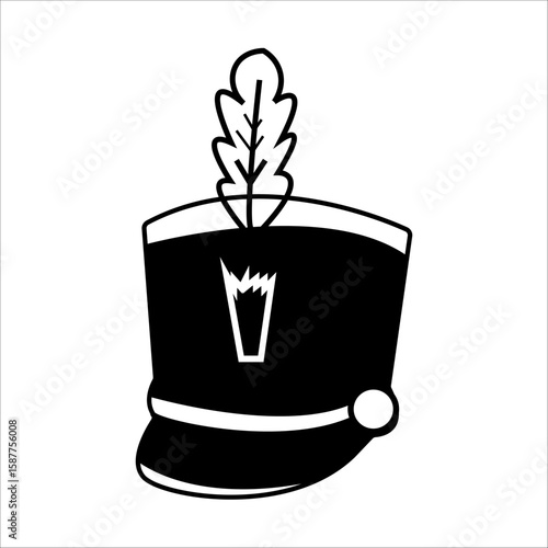 marching band hat silhouette icon design