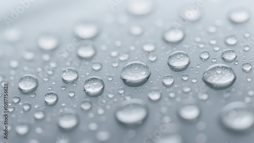 Wallpaper Mural Pure water droplets are distributed on a light - gray surface, showing a crystal - clear and translucent texture, conveying a fresh, tranquil, and microscopic atmosphere.
 Torontodigital.ca