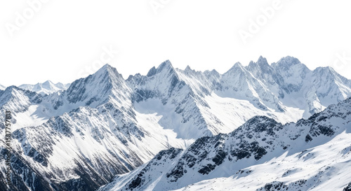 Wallpaper Mural Snowy Mountain Range Peaks Landscape isolated PNG with Transparent Background Torontodigital.ca