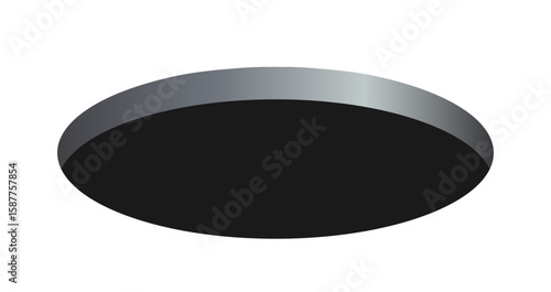 Black round hole.Hole in the ground. Golf hole symbol.Vector illustrations eps 10