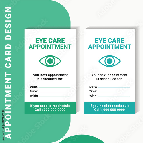 Eye Clinic Appointment Reminder Card – Editable Vector Design