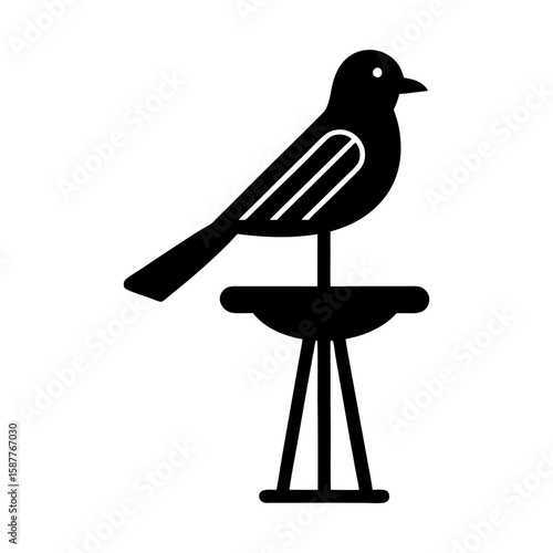 Bird on feeder vector graphic avian illustration design art silhouette