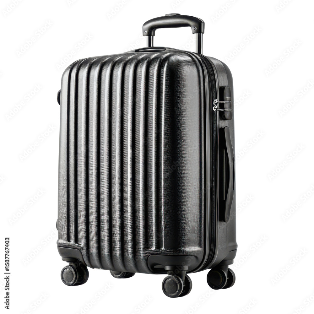 Photo of a Black Suitcase on transparent Background - Travel, Luggage Photo of a Black Suitcase on transparent Background - Travel, Luggage