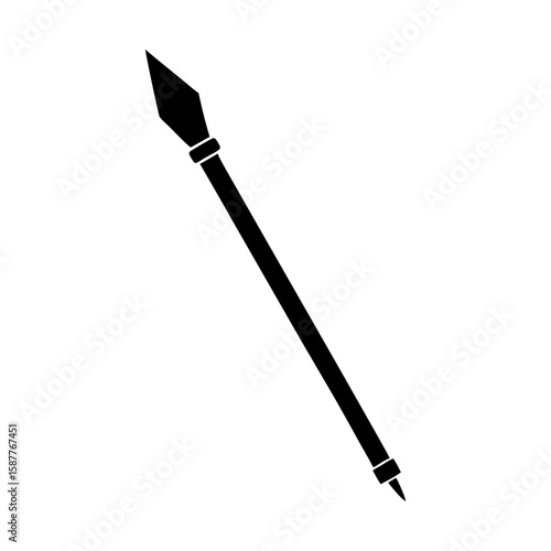 Spear weapon lance medieval sharp point war battle antique tool silhouette