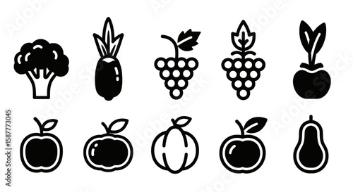 A vibrant and appealing fruit icon presents a fresh and healthy food option, perfect for representing nutrition, delicious treats, and diverse fruity flavors in designs, silhouette