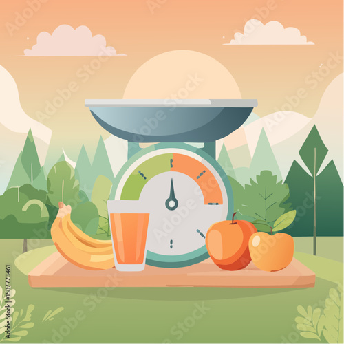 Nutrition Awareness Vector: Portion Guidance, Mindful Eating & Hunger Scale | Wellness Journal Aesthetic