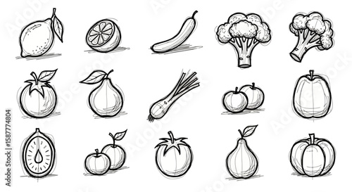 A vibrant fruit icon showcases the freshness of natural produce, perfect for representing healthy eating, delicious snacks, and the bountiful harvest from orchards, silhouette