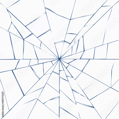 Broken ice surface with jagged cracks and frozen depth, stylized in clean vector detail.