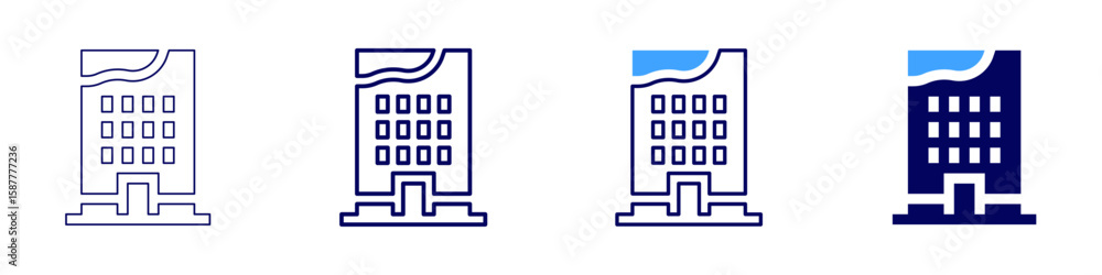 Building analytics icon in 4 different styles. Thin Line, Line, Bold Line, Duotone. Duotone style. Editable stroke Building analytics icon in 4 different styles. Thin Line, Line, Bold Line, Duotone. Duotone style. Editable stroke
