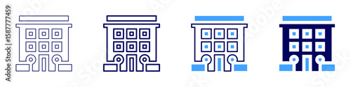 Building fireproofing icon in 4 different styles. Thin Line, Line, Bold Line, Duotone. Duotone style. Editable stroke