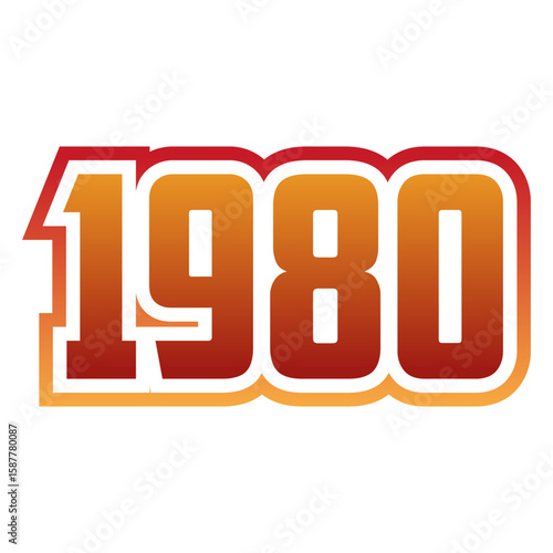 Vintage 1980 typography in retro style, for T-shirts, stickers, posters