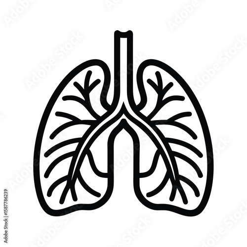 human lung anatomy respiratory system health icon