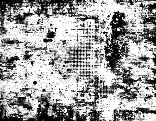 Grunge background is black and white