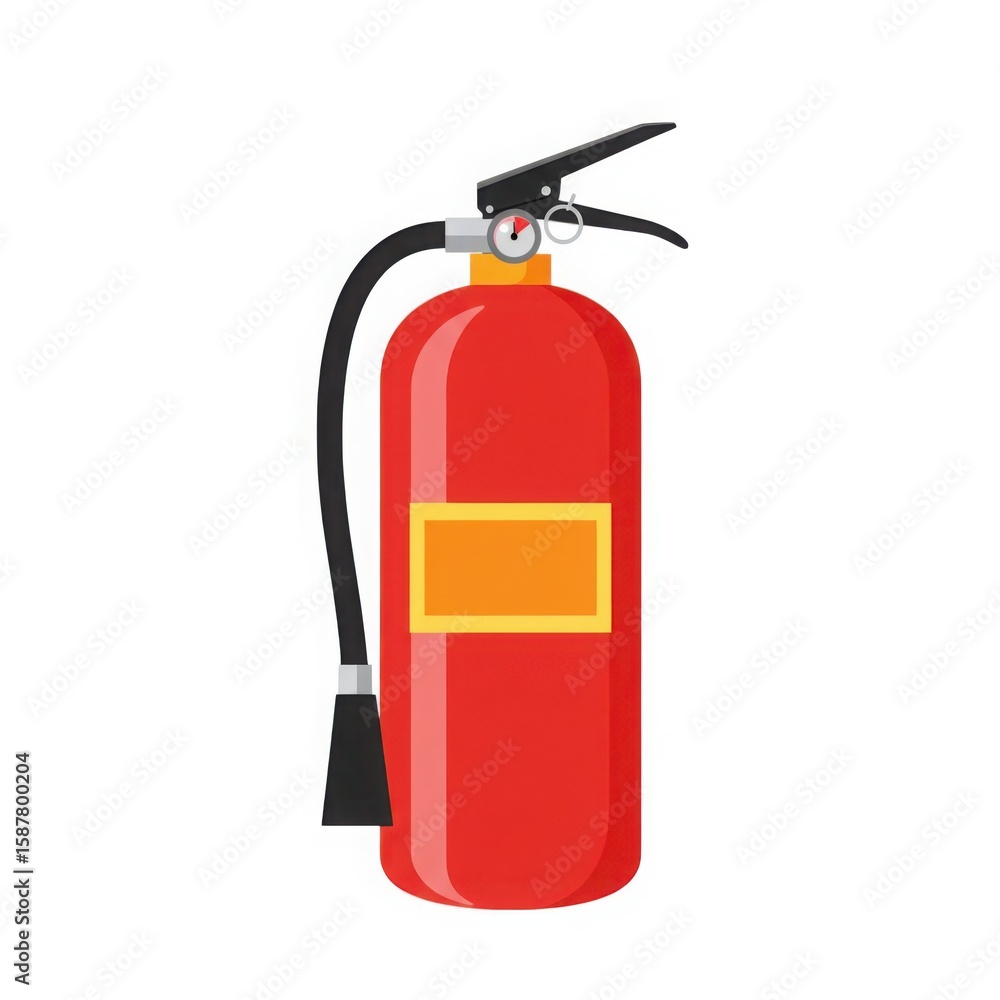 Obraz premium Red fire extinguisher isolated on white background