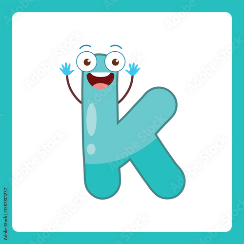 Small alphabet shapes cartoon k