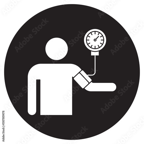 Blood Pressure icon, Monitor Your Blood Pressure: A Key to Heart Health, Stay in Control Understanding and Managing Blood Pressure, vector