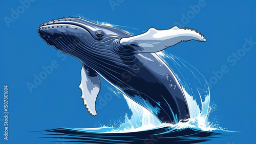 whale isolated on white