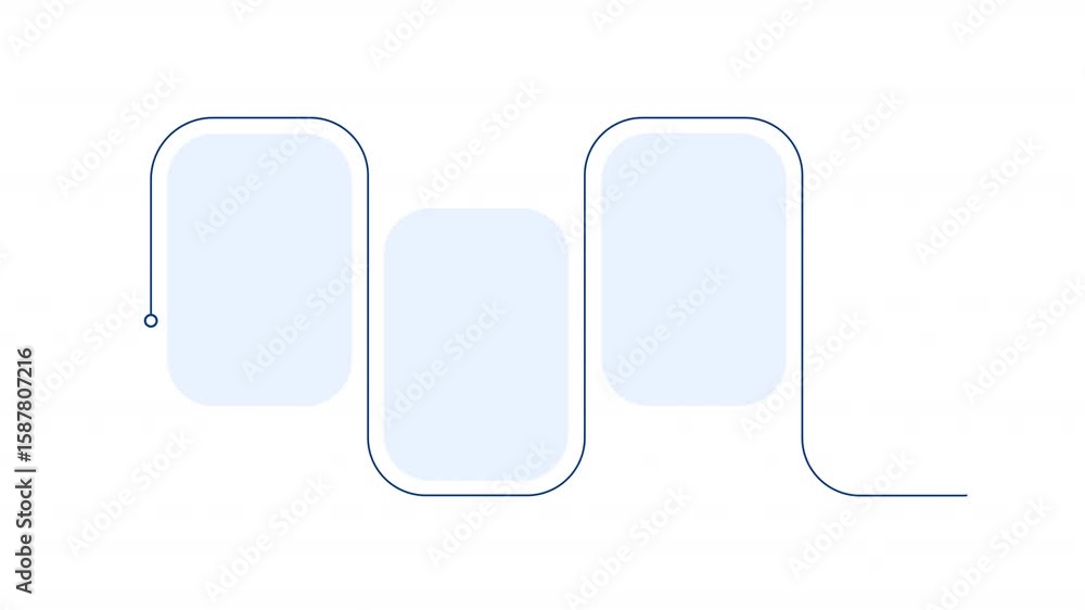 Medical data blue rectangle infographic 4 steps template animation. Sequence options HD video. Animated blank diagram visualization. Process layout empty design element. Motion graphics