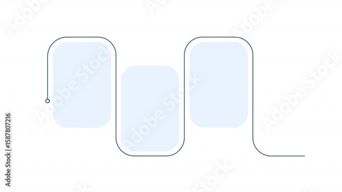 Medical data blue rectangle infographic 4 steps template animation. Sequence options HD video. Animated blank diagram visualization. Process layout empty design element. Motion graphics