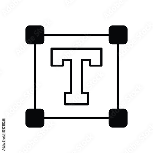 Text Tool Icon vector stock illustration