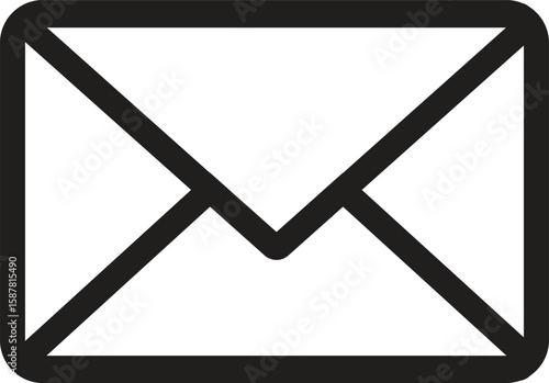 Simple black outline of an envelope icon on a white background