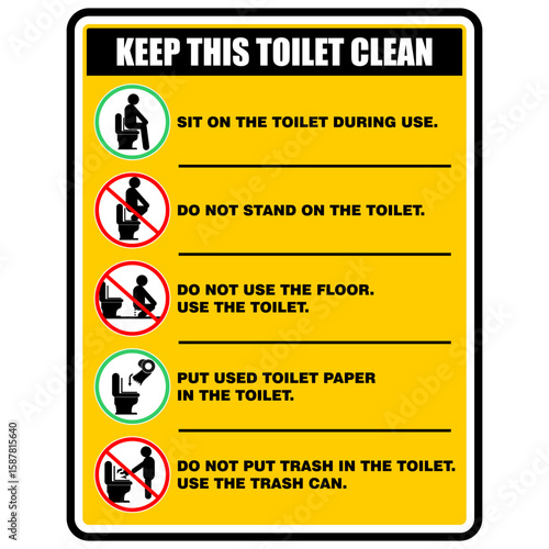 Keep This Toilet Clean, sign vector