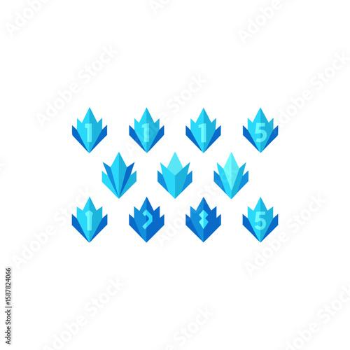  different crystalized dragon scale icons set 
