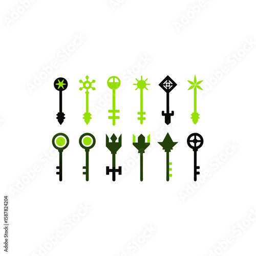  different cursed key icons set 
