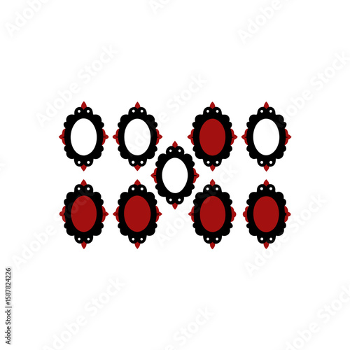 different cursed mirror frame icons set 