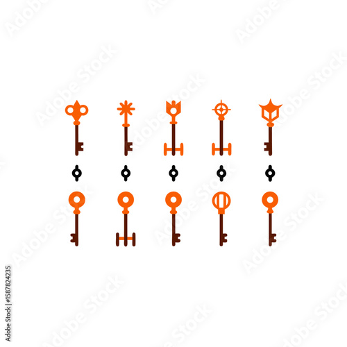  different cursed key icons set 