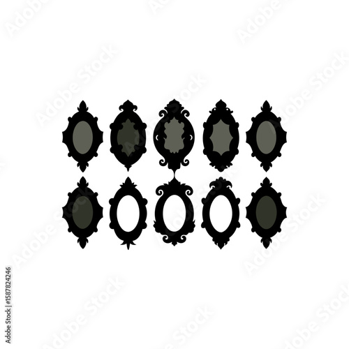  different cursed mirror frame icons set 