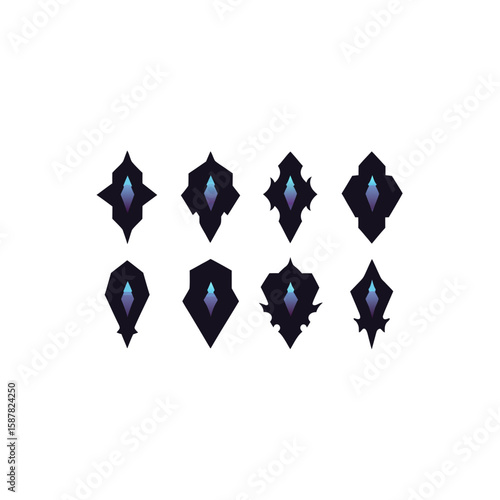 different cursed mirror shard icons set 